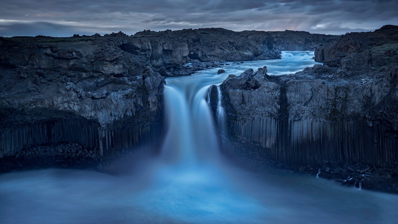Aldeyjarfoss waterfall in northern Iceland's interior landscape (© Jim Patterson/Tandem Stills + Motion)