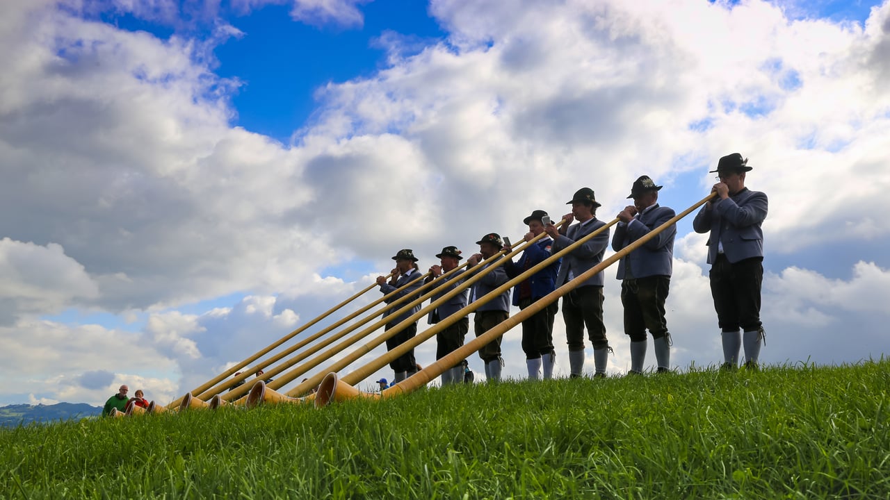 Alphorn players, Bavaria, Germany (© U. J. Alexander/Shutterstock)