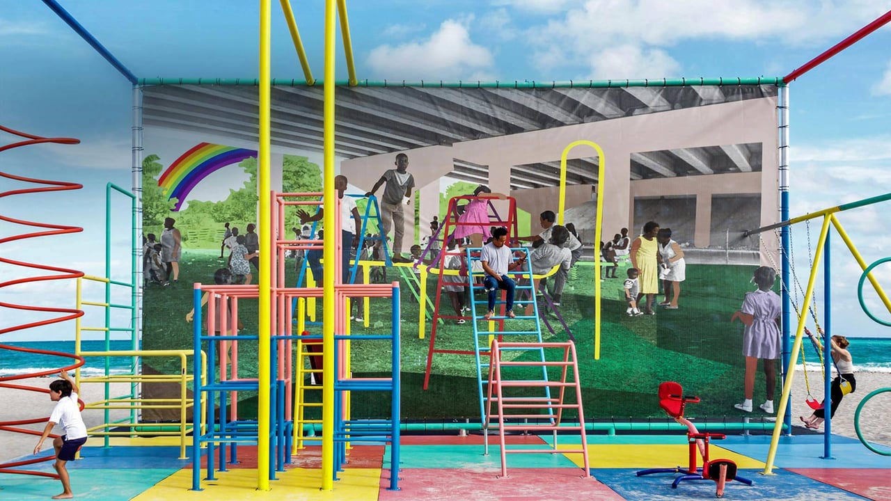 'America's Playground' by Derrick Adams in 2018 in Miami Beach, Florida (© Jeff Greenberg/Alamy)