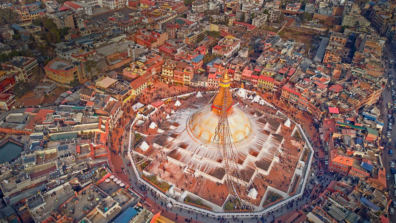 Aerial view of Boudhanath stupa in Kathmandu, Nepal (© Maksim Semin/Shutterstock)
