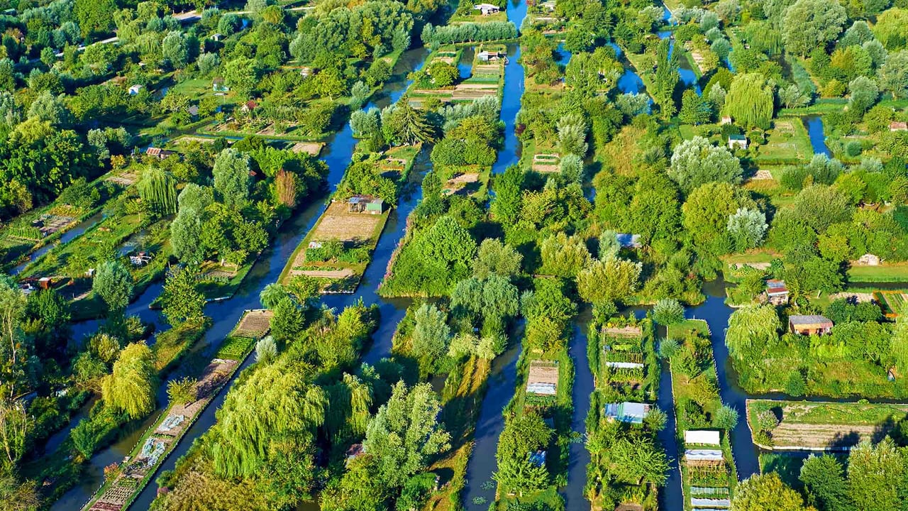 Aerial view of the marsh at Bourges, France (© Tuul & Bruno Morandi/Getty Images)