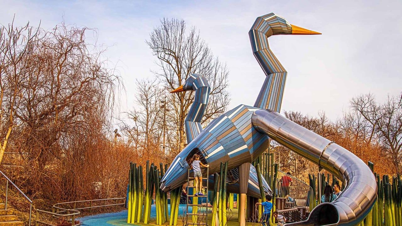 Chapman Adventure Playground in the Gathering Place, Tulsa, Oklahoma (© Susan Vineyard/Alamy)