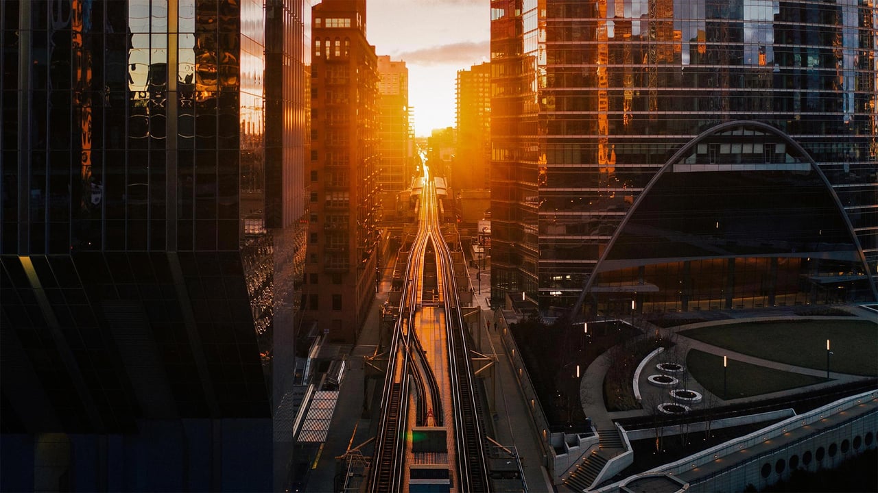 Chicagohenge sunset, Chicago, Illinois (© Razvan Sera/Amazing Aerial Agency)