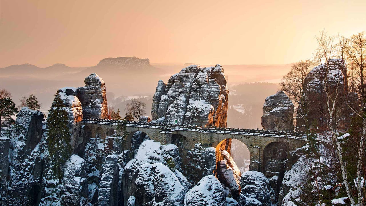 Bastei Bridge above the Elbe River in Saxon Switzerland National Park, Germany (© Reinhard Schmid/eStock Photo)