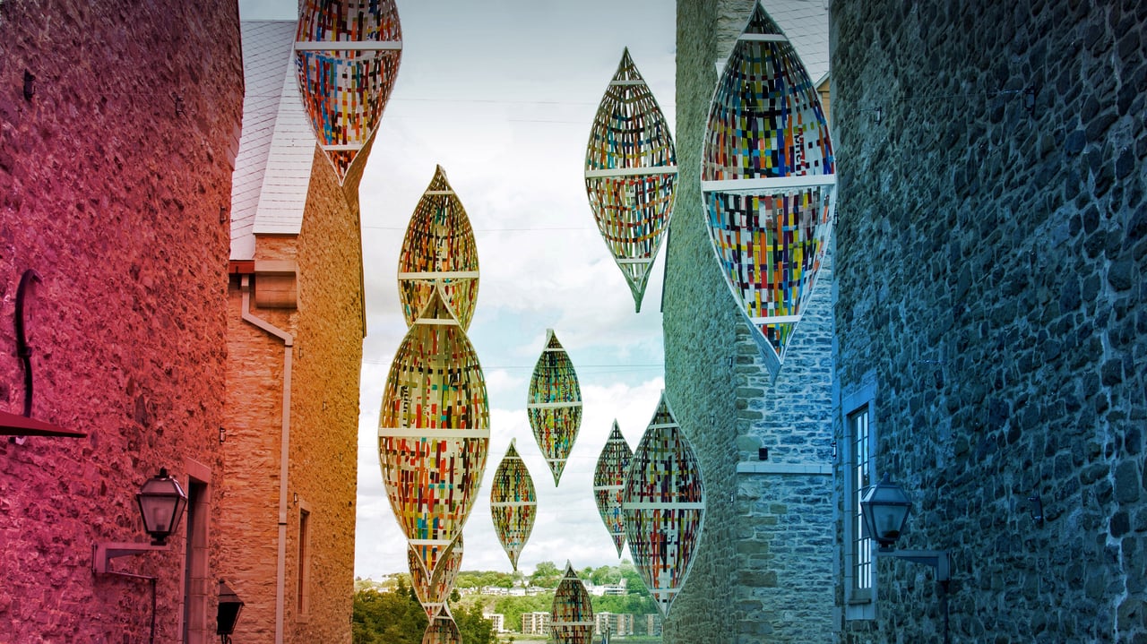 'Passage migratoire' ('Migratory Passage'), an art installation by Giorgia Volpe in Old Québec City, Québec, Canada (© Lucbouch/Getty Images)
