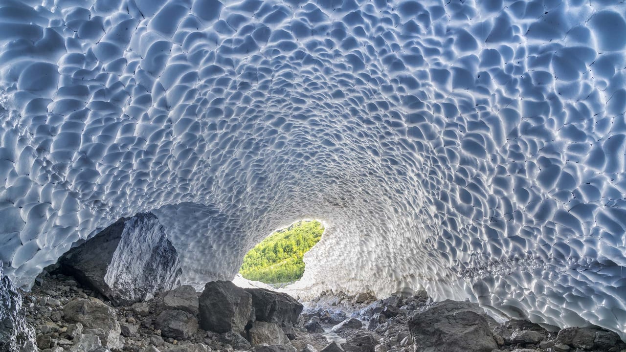 The Eiskapelle (Ice Chapel) at the foot of Watzmann mountain, Bavaria, Germany (© Christian Bäck/eStock Photo)