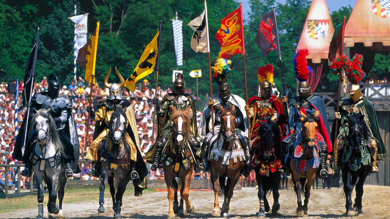 Ritter auf ihren Pferden während des Ritterturniers in Kaltenberg, Bayern, Deutschland (© Pat Behnke/Alamy Stock Photo)