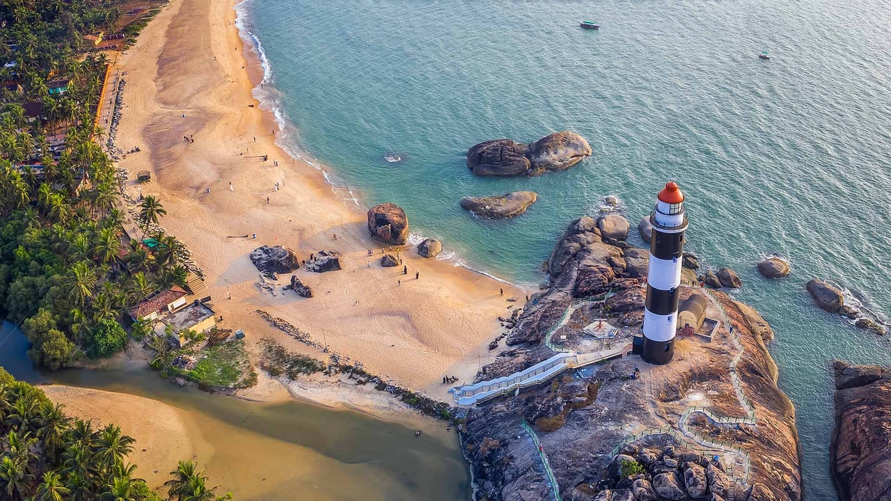 Aerial view of the lighthouse at Kaup, Karnataka (© Amith Nag Photography/Getty Images)