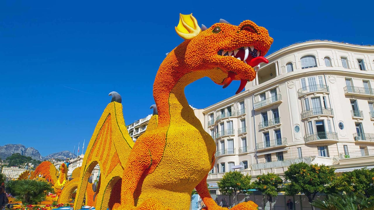 The 2019 Lemon Festival in Menton, France (© Mandoga Media/Alamy)
