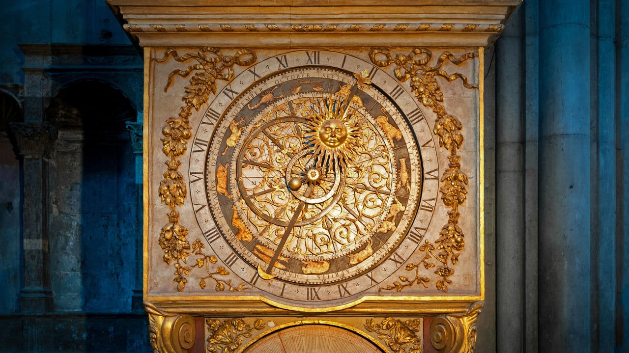 Astronomical clock, Lyon, France (© kyolshin/Alamy)