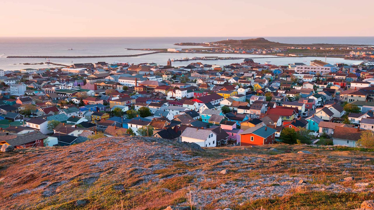 Saint Pierre panorama at sunrise, Saint Pierre and Miquelon (© Henryk Sadura/Getty Images)