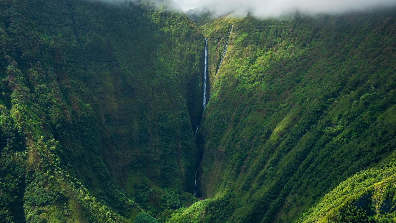 Les chutes d’Olo'upena, Île de Moloka'i, Hawaï, États-Unis (© Andrew Aylett/Getty Images)