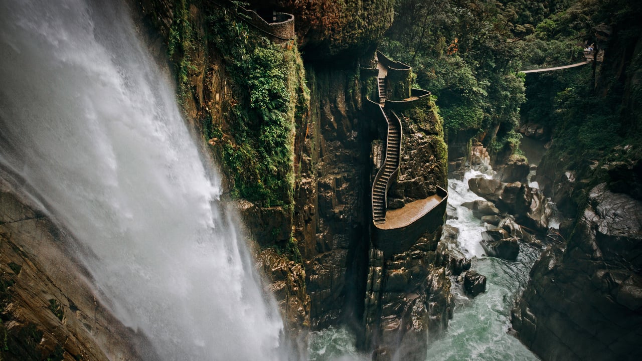 Agoyán waterfall near Baños de Agua Santa, Ecuador (© Laura BC/Getty Images)