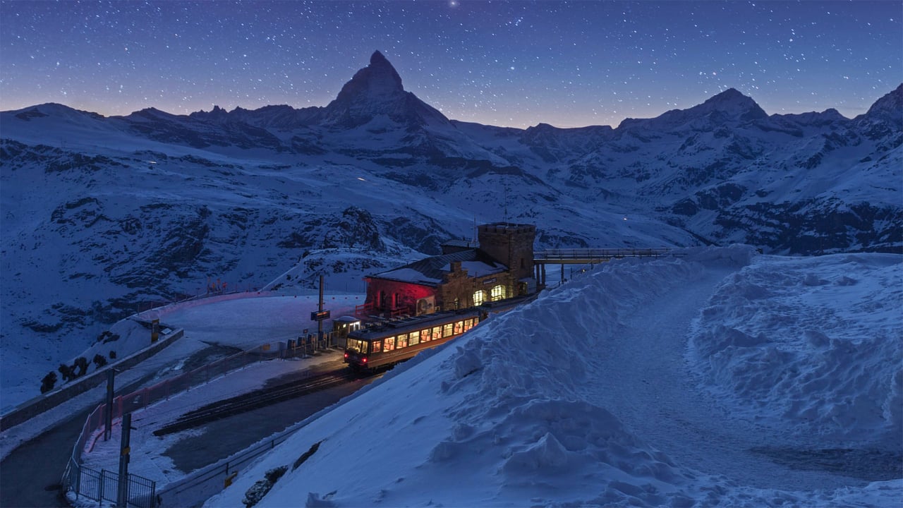 Gornergrat railway station and the Matterhorn in Zermatt, Switzerland (© coolbiere photograph/Getty Images)