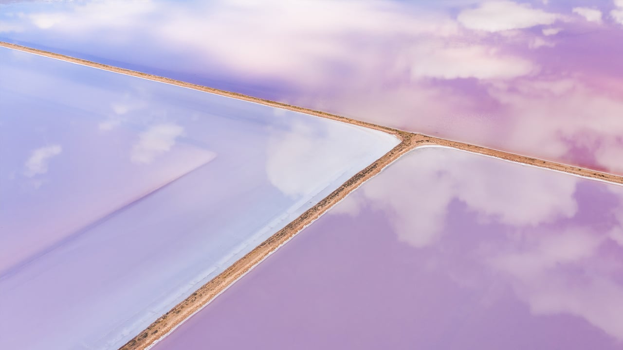 Aerial of pink salt lake in Lochiel, South Australia (© Amazing Aerial Agency/offset by shutterstock)