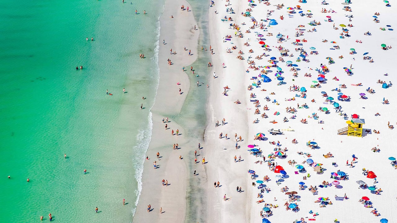 Aerial view of Siesta Beach, Siesta Key, Florida (© Julie Palermo/Getty Images)