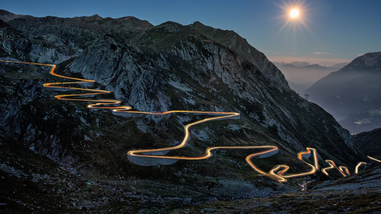 Tremola Road on the Saint Gotthard Pass in Airolo, Switzerland (© Sandro Bisaro/Getty Images)