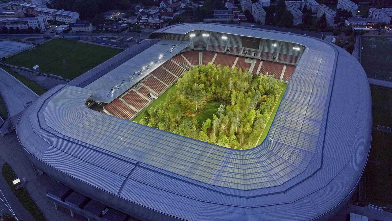 Klaus Littmann's 'FOR FOREST: The Unending Attraction of Nature' in Wörthersee Stadion, Klagenfurt, Austria (© UNIMO)