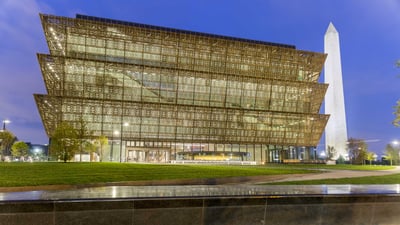 Bing wallpaper February 1, 2025. National Museum of African American History & Culture, Washington, DC (© BrianPIrwin/Shutterstock)