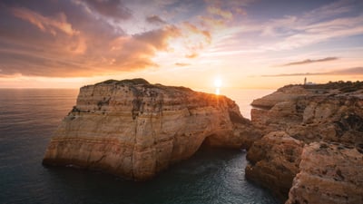 Bing wallpaper August 17, 2024. Alfanzina Lighthouse, Algarve, Portugal (© Andreas Kunz/Getty Images)