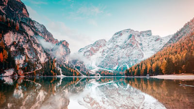 Bing wallpaper October 31, 2026. Lake Braies, Fanes‑Sennes‑Braies Nature Park, Dolomites, Italy (© leonid_tit/Getty Images)