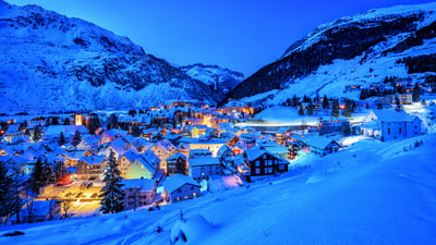 Bing wallpaper January 23, 2026. Le village d’Andermatt, Suisse (© Xantana/Getty Images)