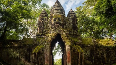 Bing wallpaper December 2, 2023. North Gate of Angkor Thom, Angkor Archaeological Park, Cambodia (© Amazing Travel Lifestyle/Shutterstock)