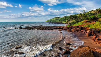 Bing wallpaper December 18, 2021. Anjuna Beach in Goa, India (© Dmitry Rukhlenko/Shutterstock)
