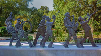 Bing wallpaper February 25, 2020. The Roots of Music Cultural Sculpture Garden in Louis Armstrong Park, New Orleans, LA (© jejim120/Alamy)