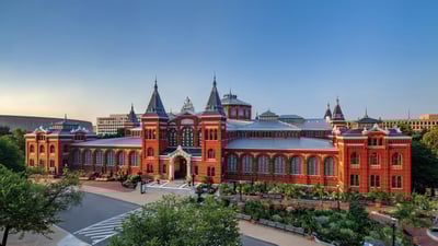 Bing wallpaper August 10, 2021. The Smithsonian Arts and Industries Building in Washington, DC (© Ron Blunt/Courtesy Smithsonian)