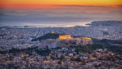 Bing wallpaper November 16, 2023. View over Athens and the Acropolis, Greece (© Mlenny/Getty Images)