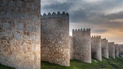 Bing wallpaper April 18, 2024. Medieval city walls, Ávila, Spain (© Alberto Loyo/Getty Images)