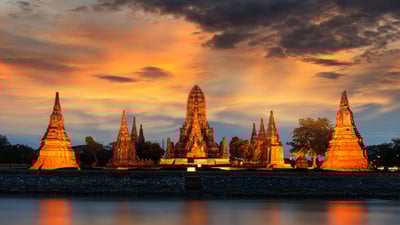 Bing wallpaper September 9, 2023. Wat Chaiwatthanaram temple, Ayutthaya Historical Park, Thailand (© Weerasak Saeku/Getty Images)