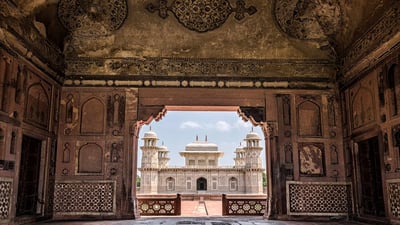 Bing wallpaper October 10, 2019. Tomb of I'timad-ud-Daulah, or Baby Taj in Agra (© Cristian Baitg/Moment/Getty Images)