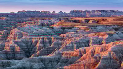 Bing wallpaper November 10, 2023. Badlands National Park, South Dakota (© Grant Ordelheide/Tandem Stills + Motion)