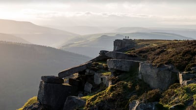 Bing wallpaper March 18, 2022. Bamford Edge, Peak District National Park, Derbyshire, England (© R A Kearton/Moment Open/Getty Images)