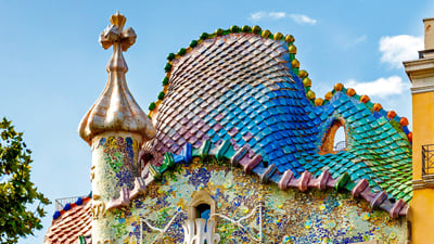 Bing wallpaper April 23, 2021. Casa Batlló in Barcelona, Catalonia, Spain (© Marco Arduino/Sime/eStock Photo)
