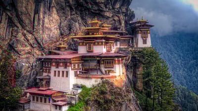 Bing wallpaper February 28, 2025. Paro Taktsang, a Buddhist monastery in Bhutan (© Baron Reznik/Getty Images)