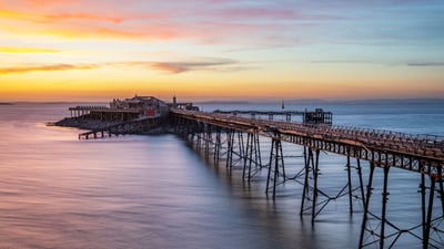 Bing wallpaper September 14, 2021. Birnbeck Pier on the Bristol Channel in Weston-super-Mare, England (© Stephen Davies/Adobe Stock)