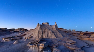 Bing wallpaper March 9, 2024. Bisti/De-Na-Zin Wilderness Area, New Mexico (© Ian Shive/Tandem Stills + Motion)
