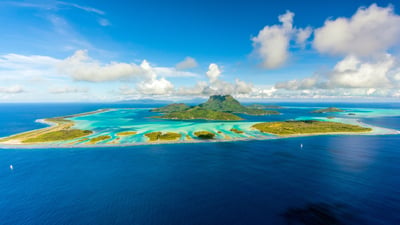 Bing wallpaper June 29, 2026. Bora Bora and its lagoon, South Pacific, French Polynesia (© Frederick Millett/Shutterstock)