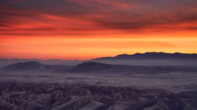 Bing wallpaper January 4, 2022. Borrego Badlands in Anza-Borrego Desert State Park, California (© Tom Hogan/plainpicture)