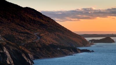 Bing wallpaper September 15, 2025. Coastline at Cape Breton Highlands National Park, Nova Scotia (© Tiago_Fernandez/Getty Images)