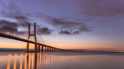 Bing wallpaper September 10, 2024. Vasco da Gama Bridge, Lisbon, Portugal (© Achim Thomae/Getty Images)