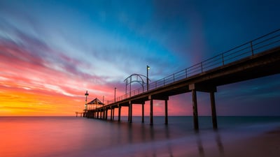 Bing wallpaper March 12, 2020. Brighton Jetty in Brighton, Adelaide, Australia (© Darryl Leach/Alamy)
