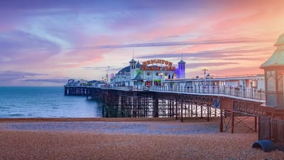 Bing wallpaper July 8, 2023. Brighton Pier, England (© Peppy Graphics/Shutterstock)