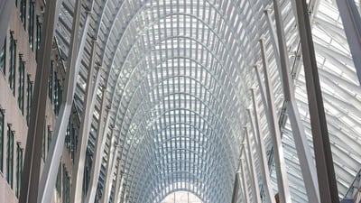 Bing wallpaper July 27, 2020. The Allen Lambert Galleria in Brookfield Place, Toronto (© AWL Images/DanitaDelimont)