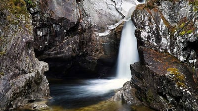 Bing wallpaper March 7, 2020. The Falls of Bruar, Perthshire, Scotland (© Peter Watson/Superstock)