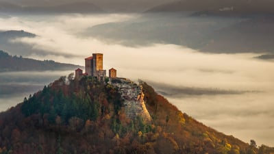 Bing wallpaper November 14, 2019. Trifels Castle in the Palatinate Forest, Rhineland-Palatinate, Germany (© Björn Lauer/Getty Images)