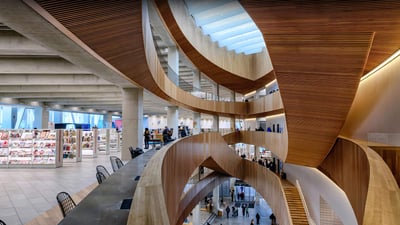 Bing wallpaper July 23, 2023. The Calgary Central Library, also known as the Calgary New Central Library (© Rick Rudnicki/Alamy Stock Photo)